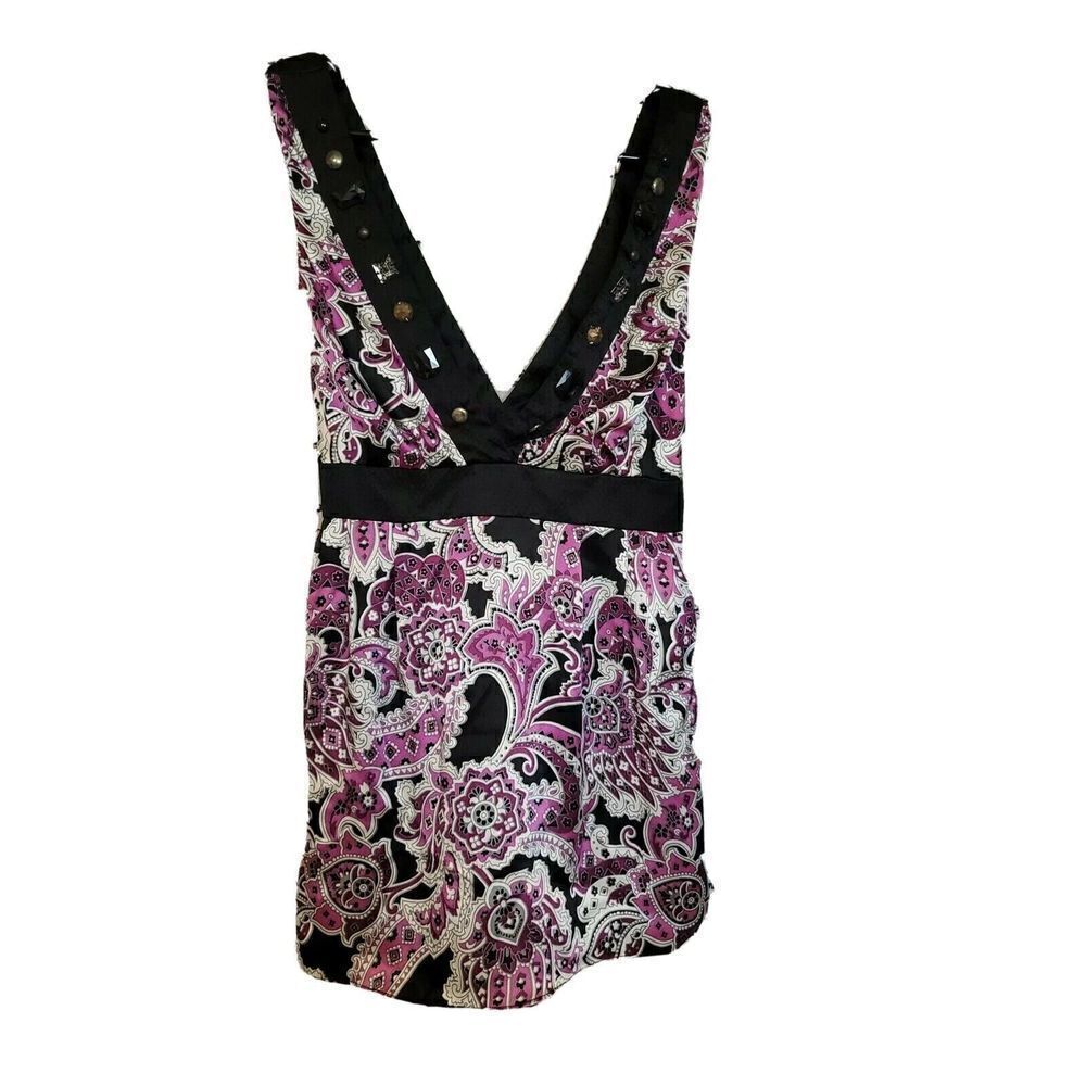 Alice & Trixie NWT Women's Silk Babydoll Shirt Size Medium Purple Paisley t61